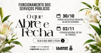 Prefeitura de Cajamar mantém serviços essenciais durante feriado prolongado de Finados